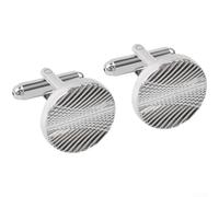 Boutons de Manchette Ronds Plaqué Argent Alliage Homme(E) | Finition plaquée argent, pour surface , résistant au ternissement, alliage zinc pour durable, éclat longue durée