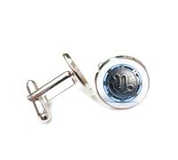 Boutons de manchette, Sculpture En Relief Métallique Représentant Le Symbole Du Capricorne Dans L'Espace, Boucle De Manchette Capricorne (Douze Signes Du Zodiaque), Accessoire De Chemise, Cadeau Id