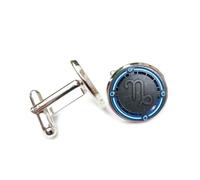 Boutons de manchette, Sculpture En Relief Représentant L'Espace Profond, Sablée, Avec Le Signe Du Capricorne Et Douze Signes Astrologiques. Boucle De Manchette, Accessoire De Chemise,