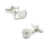 Boutons de manchette Sport Design Golf Club Argent non rouillés Matériau en laiton de qualité