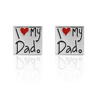 Boutons de manchette style hipster avec inscription « I Love My Day » pour homme, cadeau pour papa, mari, fête des pères, design durable