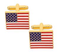 Boutons de Manchette Style Patriotique Drapeau Américain, en Alliage | Finition Lumineuse, Pose Facile, Maintien Sûr, Usage Mariage et Memorial Day, Format pour Chemise