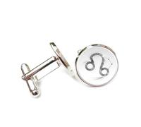 Boutons de manchette, Symbole Abstrait Du Lion, Effet De Queue Brillant, Flux De Particules, Douze Signes Du Zodiaque Lion, Boucle De Manchette Personnalisée, Accessoire De Chemise, Cadeau Pour Compt