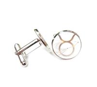 Boutons de manchette, Symbole Abstrait Dynamique Du Taureau, Étoile Et Point, Flux De Particules, Douze Signes Du Zodiaque Du Taureau, Boucle De Manchette Porte-Bonheur Personnalisée, Accessoire De
