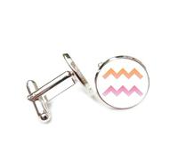 Boutons de manchette, Symbole De Dégradé De Couleurs, Diffraction Spectrale, Verseau, Douze Signes Du Zodiaque, Boucle De Manchette Personnalisée, Accessoire De Chemise, Cadeau Pour Comptable, Patr