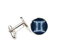 Boutons de manchette, Symbole Des Gémeaux, Nébuleuse, Intrication Quantique, Porte-Bonheur, Cadeau Pour Un Ami. Douze Signes Du Zodiaque, Boucle De Manchette Personnalisée, Accessoire De Chemise, C