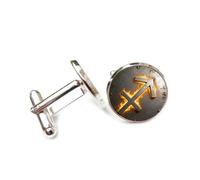 Boutons de manchette, Symbole Du Feu Dans Le Zodiaque, Corrosion Des Métaux Lourds, Sagittaire, Douze Signes Du Zodiaque, Boucle De Manchette Personnalisée, Accessoire De Chemise, Cadeau Pour Compta