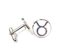 Boutons de manchette, Symbole Du Taureau, Aura De Nébuleuse Cosmique, Intrication Quantique, Douze Signes Du Zodiaque Du Taureau, Boucle De Manchette Porte-Bonheur Personnalisée, Accessoire De Chemi