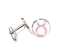 Boutons de manchette, Symbole Du Taureau, Étoile Rose, Aura D'Intrication Quantique, Douze Signes Du Zodiaque Du Taureau, Boucle De Manchette Porte-Bonheur Personnalisée, Accessoire De Chemise, Cade