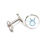 Boutons de manchette, Symbole Du Zodiaque, Totem, Design D'Étoile Dynamique, Flux De Particules, Taureau, Douze Signes Du Zodiaque, Boucle De Manchette Porte-Bonheur Personnalisée, Accessoire De Che