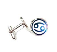 Boutons de manchette, Symbole En Forme De Crabe, Lignes Dégradées, Style Art De La Faille, Cancers (Douze Signes Du Zodiaque), Boucle De Manchette, Accessoire De Chemise, Cadeau Pour Comptable, Patr