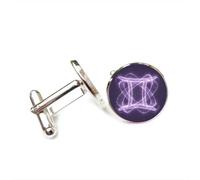 Boutons de manchette, Symbole Gémeaux, Texture, Intrication Quantique, Porte-Bonheur, Cadeau Pour Un Ami. Douze Signes Du Zodiaque, Polyvalents. Boucle De Manchette Personnalisée, Accessoire De Chem