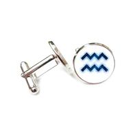Boutons de manchette, Symbole Mystérieux De L'Intrication Quantique, Verseau, Douze Signes Du Zodiaque, Boucle De Manchette Personnalisée, Accessoire De Chemise, Pour Un Comptable, Un Patron, Un Hom