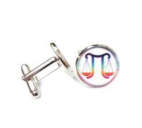 Boutons de manchette, Symbole Unique De Balance, Désalignement Des Lignes, Art Du Défaut, Douze Signes Du Zodiaque, Boucle De Manchette, Accessoire De Chemise, Cadeau Pour Comptable, Patron, Affaire