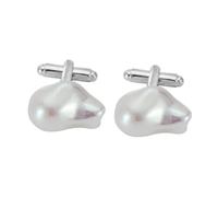 Boutons de manchette tendance pour événement formel pour homme - Boutons de manchette en perles - Costume officiel, 7.8x7.8in, Métal