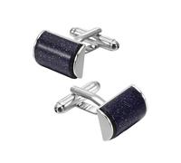 Boutons de manchette Tianhe en grès bleu cambre en métal, boutons de manchette de chemise en pierres précieuses, boutons de manchette haut de gamme pour homme, taille unique, Métal, Pas de gemme