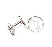 Boutons de manchette, Totem Capricorne Dessiné Par Scan 3D, Projection Holographique, Boucle De Manchette Représentant Les Douze Signes Du Zodiaque Capricorne, Accessoire De Chemise, P