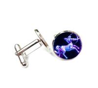 Boutons de manchette, Totem Du Cheval Sagittaire Cyber Néon, Douze Signes Du Zodiaque Sagittaire, Boucle De Manchette Personnalisée, Accessoire De Chemise, Cadeau Pour Comptable, Patron, Affaire