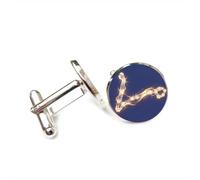 Boutons de manchette, Totem En Cristal Avec Tunnel Et Carte Du Zodiaque Poissons, Cadeau Porte-Bonheur, Douze Signes Du Zodiaque Poissons, Boucle De Manchette Personnalisée, Accessoire De Chemise, Ca