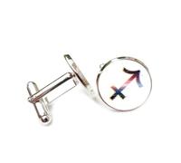 Boutons de manchette, Totem Flèche À Lignes Dégradées, Art De La Faille, Sagittaire, Douze Signes Du Zodiaque, Boucle De Manchette Personnalisée, Accessoire De Chemise, Cadeau Pour Comptable, Pat