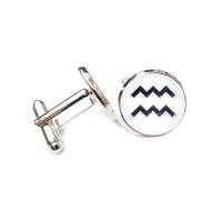 Boutons de manchette, Totem Stellaire De L'Espace Profond, Intrication Quantique, Verseau, Douze Signes Du Zodiaque, Boucle De Manchette Personnalisée, Accessoire De Chemise, Cadeau Pour Comptable, P