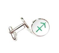 Boutons de manchette, Totem Vert, Flux De Particules Dynamiques, Sagittaire, Douze Signes Du Zodiaque, Boucle De Manchette Personnalisée, Accessoire De Chemise, Cadeau Pour Comptable, Patron, Affaire
