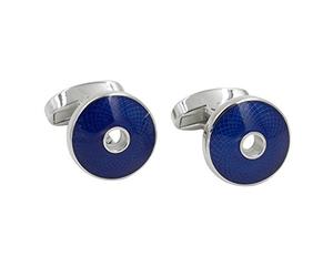 Boutons de manchettes avec pierre bleu saphir | Garantie 5 ans | Coffret cadeau inclus | Boutons de manchettes prime | Cadeau pour homme | Cadeaux pour témoin | Boutons de manchettes bleu marine