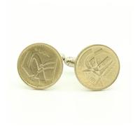 Boutons de manchettes Pièce de Monnaie Authentique "" Espagne "" 5 pesetas Juan Carlos I