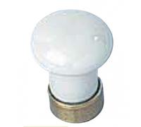 Boutons de meuble en porcelaine blanc - laiton - diamètre 15 mm MÉRIGOUS