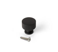Boutons de meuble ronds à bord moleté Argos - diamètre 30 mm - par 10 - noir EM