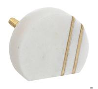 Boutons de meuble x2 ""Maeva"" en marbre & laiton D4cm blanc - Atmosphera createur d'interieur