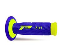 boutons de motocross enduro Progrip 791 double densité jaune fluo/bleu
