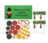 Boutons de Noël, travaux manuels avec casse-noisette - Kit de création de boutons - pour créer des décorations d'arbre, 3+, fêtes, adultes, famille, amis et porte