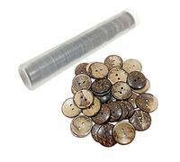 Boutons de Noix de Coco 12 mm - Ronds en Bois pour L'artisanat, Couture et Décoration - 126 Unités (Coconut, 12mm)