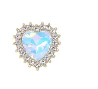 Boutons de perles en faux strass, boutons multicolores forme cœur, plaque fleur, boucle alliage, bijoux bricolage, 10 pièces(Color 8)