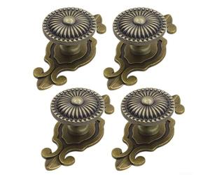 Boutons de placard en alliage de zinc finition noire pour tiroirs de commode - Poignées de style vintage 74 mm (4 bronzes)