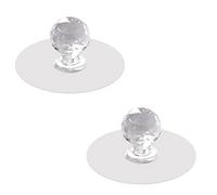Boutons de Porte d'armoire, poignée de Traction de Meuble, 2 pièces Boutons Auto-adhésifs Acrylique sans perçage Miroir poignées d'armoire Boutons de tiroir en Verre Transparent