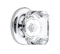 Boutons de porte en cristal taillé chromé, paquet de 6, rosace ronde | Boutons en cristal taillé chromé, paquet de 6, rosace ronde, installation facile