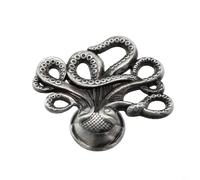 Boutons de porte en forme de pieuvre en alliage de zinc pour chambre d'enfant (gris)
