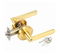 Boutons de porte intérieure - Poignée de porte d'entrée dorée - Levier de porte non verrouillable - Remplacement élégant anti-rayures pour chambre à coucher, armoire, couloir, maison, hôtel, bureau