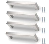 Boutons De Portes Pour Placards Cuisine 4 Pièces Poignée Carrée En Acier Inoxydable Brossé Petite Poignée Argent Armoire Armoire Meubles Matériel Trou Distance 352mm