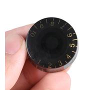Boutons de potentiomètre pour guitare, boutons de basse, lettres noires et