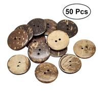 Boutons De Pression Pour La Maison 50 Pièces 2 Trous 15mm Boutons Ronds Verts En Bois De Noix De Coco Revêtement Boutons De Pression Pour Textile Domestique Chemise Scrapbook