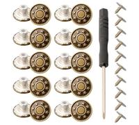 Boutons de rechange en métal pour jeans, pantalons, vestes et projets d'artisanat 17 mm (A)