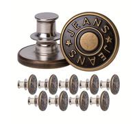 Boutons de rechange pour pantalons réglables, 10 paquets, Ø 20 mm Boutons en laiton pour jeans, couleur bronze, Ceinture de pantalon réglable à tout moment, Pantalons plus étroits