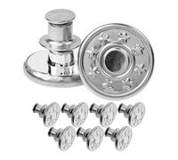 Boutons de rechange réglables pour pantalons, 8 paquets, Ø 17 mm Boutons en laiton pour jeans, couleur argent, Ceinture de pantalon réglable à tout moment, Bouton pour jeans