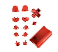 Boutons de remplacement en chrome et pavé tactile pour manette PS4, couleur rouge - Installation facile, façade élégante - S'adapte parfaitement - Pack de 13 accessoires [jeu vidéo]