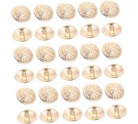 Boutons de remplacement en résine ronde 10 pièces bouton de manteau de costume décor rétro boutons en métal garniture dorée bouton rond boutons de pull ensemble de boutons en métal noir(Golden,2.8X2.8