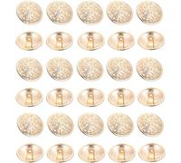 Boutons de remplacement en résine ronde 10 pièces bouton de manteau de costume décor rétro boutons en métal garniture dorée bouton rond boutons de pull ensemble de boutons en métal noir(Golden,2.5X2.5