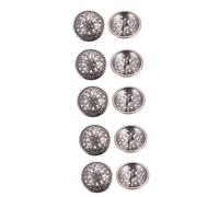 Boutons de remplacement en résine ronde 10 pièces bouton de manteau de costume décor rétro boutons en métal garniture dorée bouton rond boutons de pull ensemble de boutons en métal noir(Black,2.5X2.5c